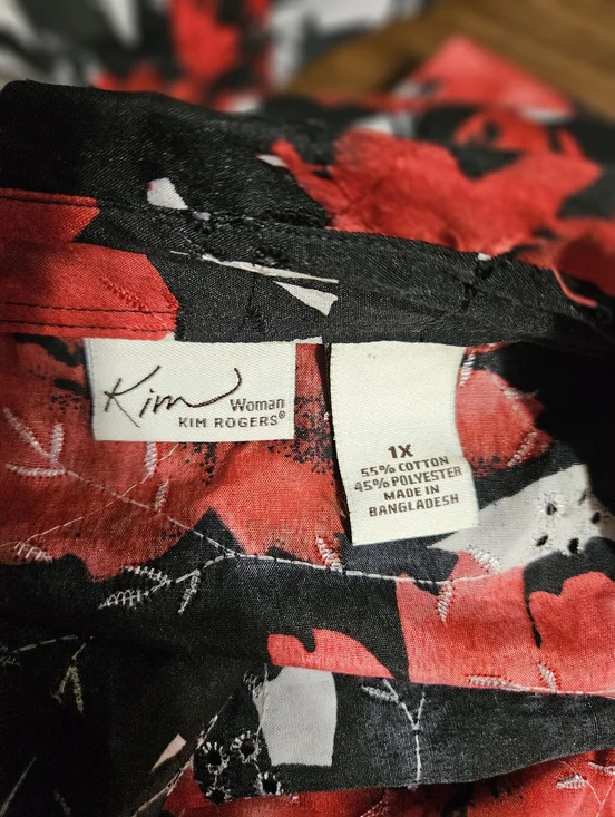 Kim Rogers Floral Top 1X - Picture 4 of 4